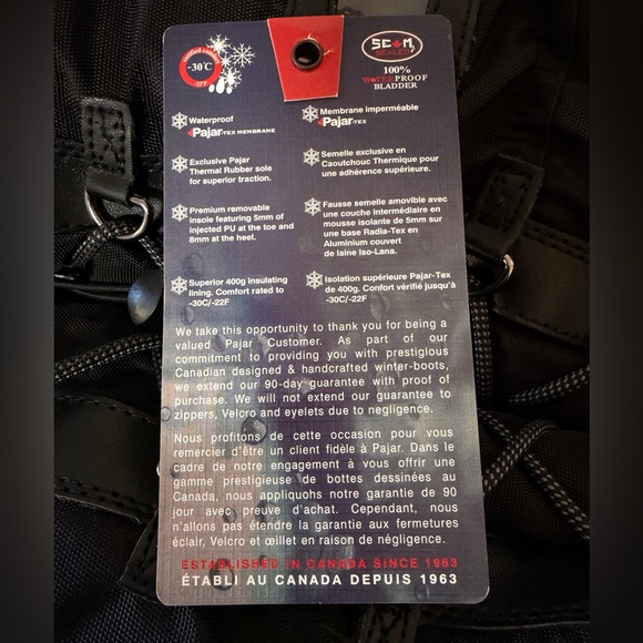 Pajar Grip Black and Red Snow Boots like new - Picture 9 of 9